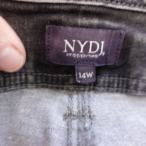 NWT NYDJ Marilyn Straight Higher Rise Ankle Jeans Sz 14W Nobelle Denim Slim Fit - Picture 9 of 11
